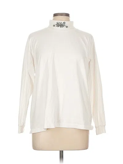Pre-owned Koret Long Sleeve Top Ivory Turtleneck Tops In White