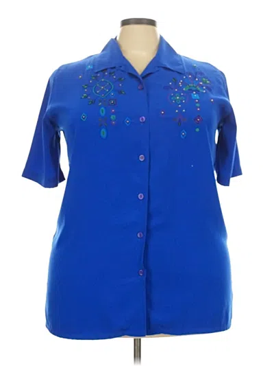 Pre-owned Koret Short Sleeve Blouse In Blue