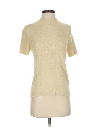 Pre-owned Koret Short Sleeve Top Gold Mock Neckline Tops