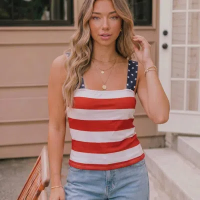 Kori All-american Stars And Stripes Tank Top In Red