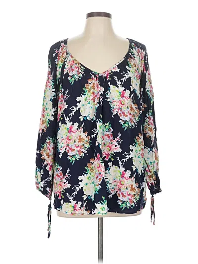 Pre-owned Kori America 3/4 Sleeve Blouse In Black