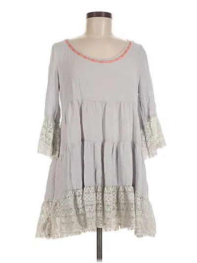 Pre-owned Kori America 3/4 Sleeve Blouse In Gray