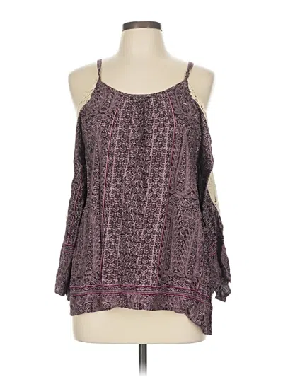 Pre-owned Kori America 3/4 Sleeve Blouse In Purple