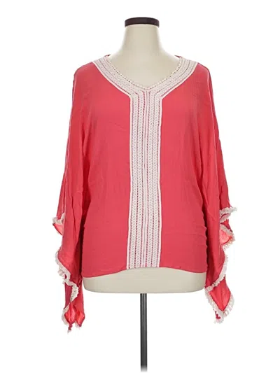 Pre-owned Kori America 3/4 Sleeve Blouse In Red