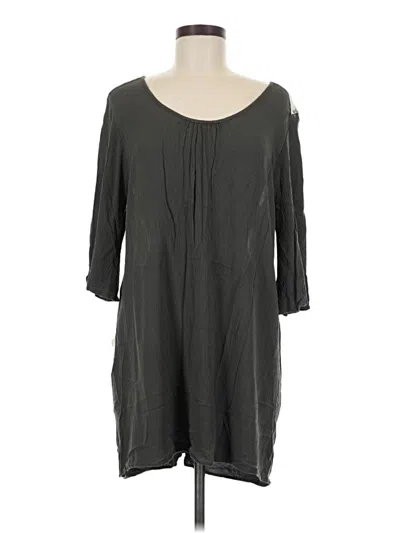 Pre-owned Kori America 3/4 Sleeve Top Gray Scoop Neck Tops