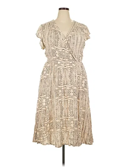 Pre-owned Kori America Cocktail Dress In Tan