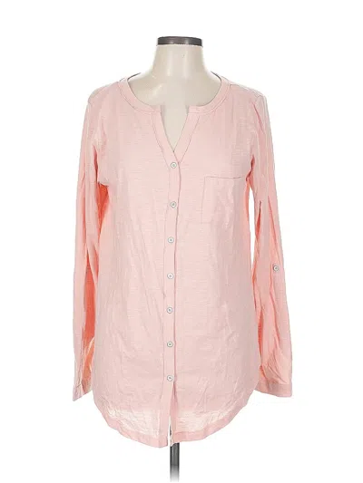 Pre-owned Kori America Long Sleeve Blouse In Pink