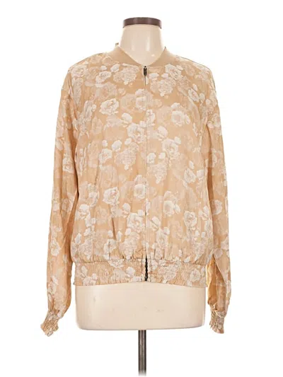Pre-owned Kori America Long Sleeve Blouse In Tan