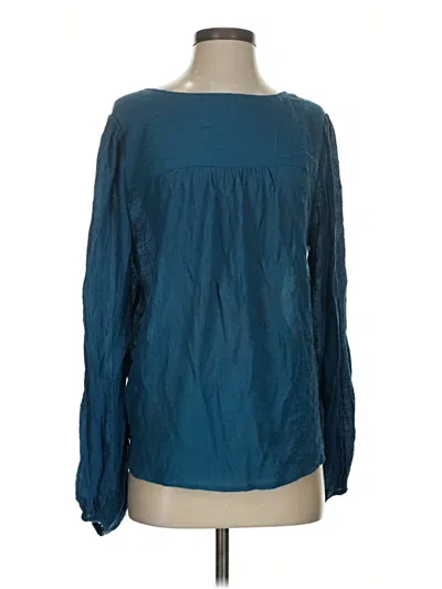 Pre-owned Kori America Long Sleeve Blouse In Teal