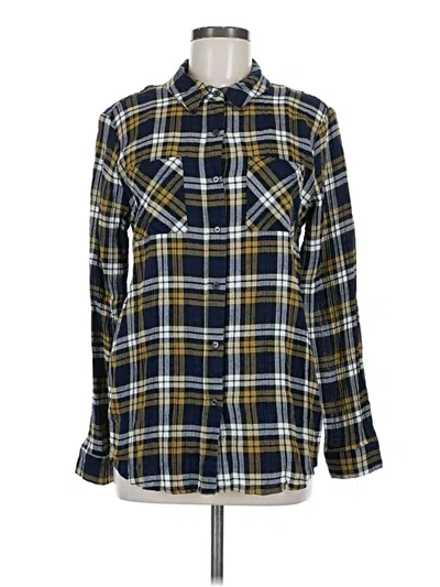 Pre-owned Kori America Long Sleeve Button Down Shirt In Blue