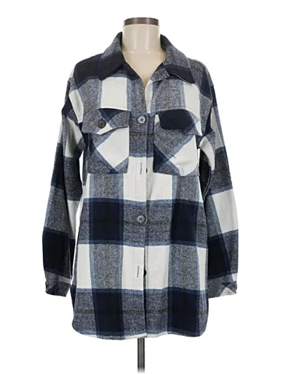 Pre-owned Kori America Long Sleeve Henley Shirt In Blue