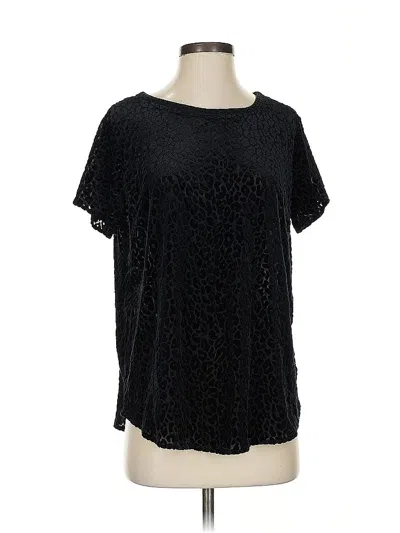 Pre-owned Kori America Short Sleeve Blouse In Black