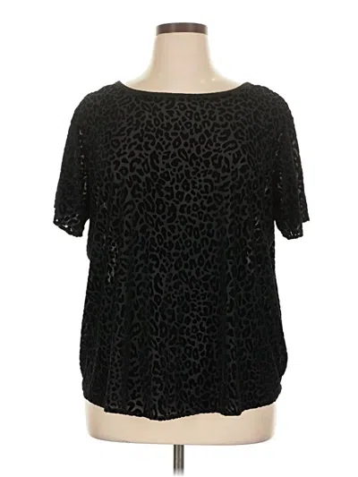 Pre-owned Kori America Short Sleeve Blouse In Black