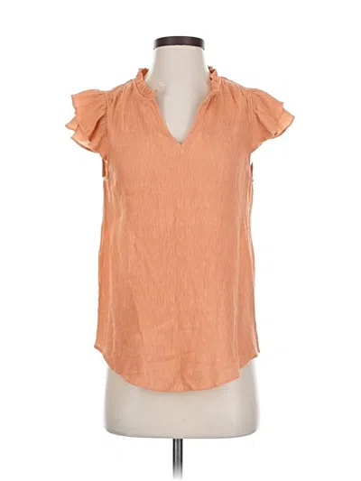 Pre-owned Kori America Short Sleeve Blouse In Orange