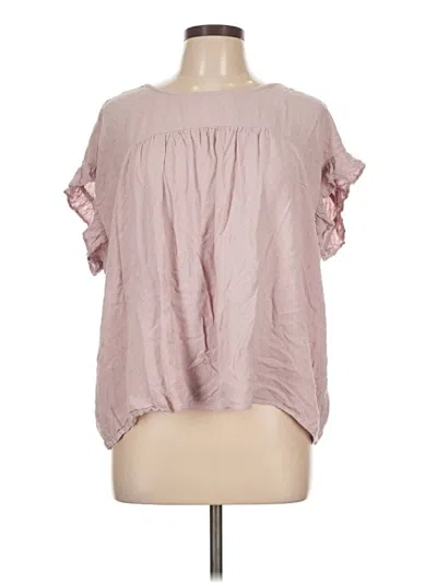 Pre-owned Kori America Short Sleeve Blouse In Pink