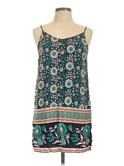 Pre-owned Kori America Tank Top Teal Strapless Neckline Tops
