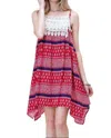 Kori Asymmetrical Aztec Tank Dress In Fuchsia In Pink