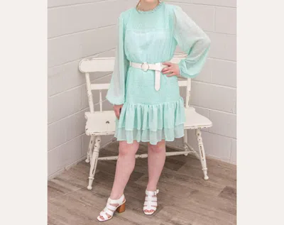 Kori Ava Mini Dress In Light Green