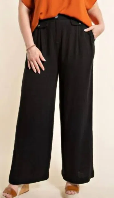 Kori Coco Wide Leg Linen Pants In Black
