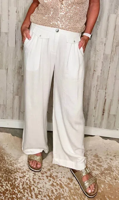 Kori Coco Wide Leg Linen Pants In White