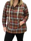 Kori Color Stitched Brush Thermal Top In Red/brown In Multi