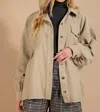 Kori Corduroy Button Down Oversized Shacket In Khaki