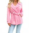 Kori Curvy Diamond Quilted Jacket In Pink In Pink