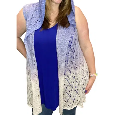 Kori Dip Dye Hoodie Vest In Purple In Blue