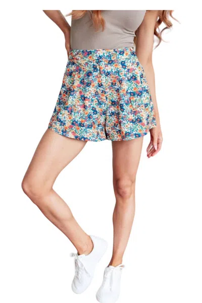 Kori Drop Of Golden Sun Floral Shorts In Blue