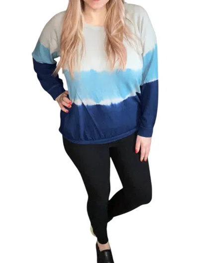 Kori Dye Terry Long Sleeve Top In Blue Horizon In Multi