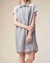 Kori Embellished Boyfriend Shirt Mini Dress In Grey