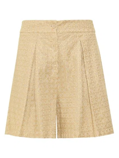 Kori Embroidered Shorts In Beige