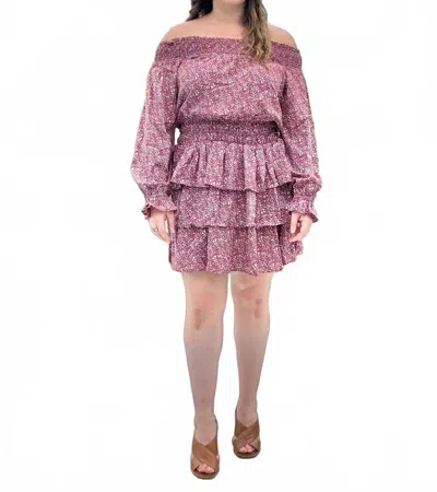 Kori Falling For You Dress In Burgundy In Pink