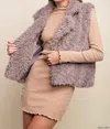 KORI FAUX FUR VEST - VIOLET GREY