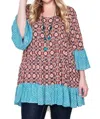 Kori Floral Bell Sleeve Peasant Top In Multi In Multi