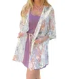 Kori Floral Printed String Waist Kimono In Multi In Multi
