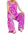 Kori Floral Wide Leg Jumpsuit In Pink Combo In Pink