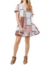 Kori Folklore Tassel Mini Swing Dress In Apricot In Beige
