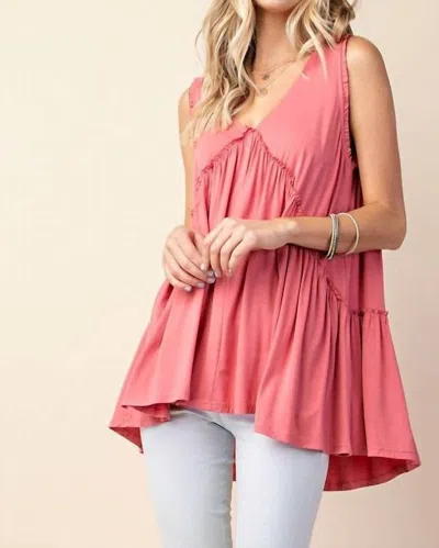 Kori Frilly Swing Tank Top In Blush In Multi