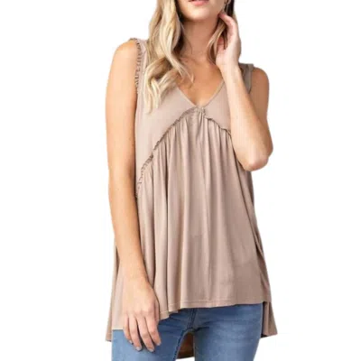 Kori Frilly Swing Tank Top In Lt Latte In Neutral
