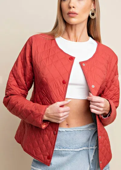 Kori Gia Quilted Liner Jacket In Brick In Red