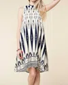 Kori High Neck Swing Mini Dress In Ivory