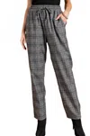 Kori Kali Plaid Jogger In Grey Combo In Brown