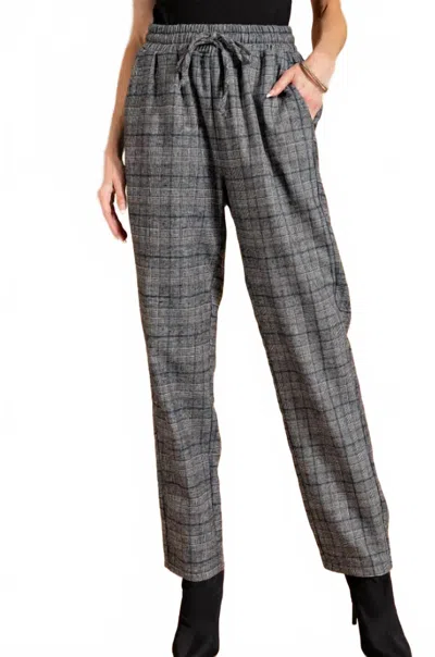 Kori Kali Plaid Jogger In Grey Combo In Brown