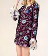 KORI LONG SLEEVE FLORAL TUNIC IN PURPLE