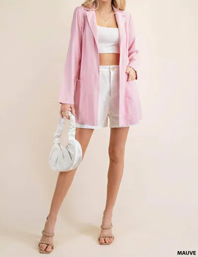 Kori Longline Blazer In Mauve In Pink