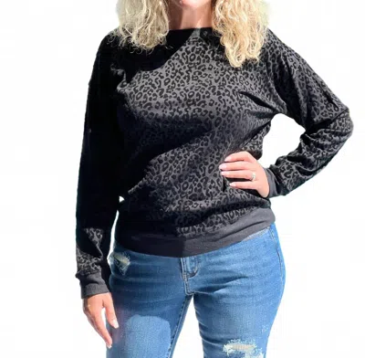 Kori Low Key Top In Black Leopard In Multi