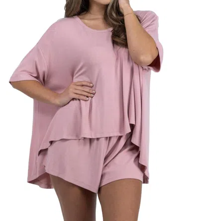 Kori Movie Night Ribbed Loungewear Set In Mauve In Multi