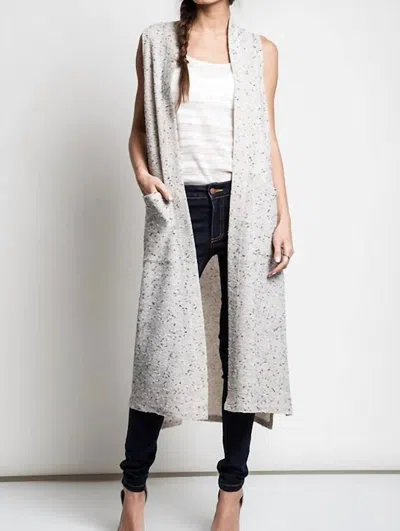 Kori Open Knit Textured Cardigan In Cream In White