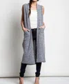 Kori Open Knit Textured Cardigan In Grey